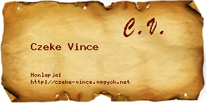 Czeke Vince névjegykártya